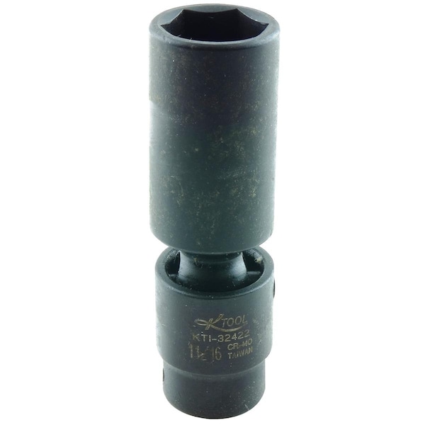 K-Tool International Swivel Deep 6 Point Impact Socket -11/16In., 3/8In. Drive KTI32422 - main